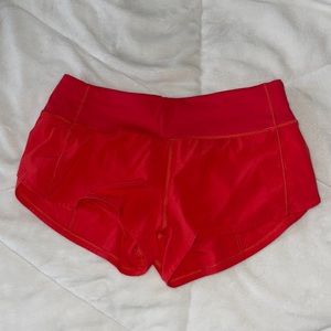 lululemon speed up LR short 2.5, size 4, red